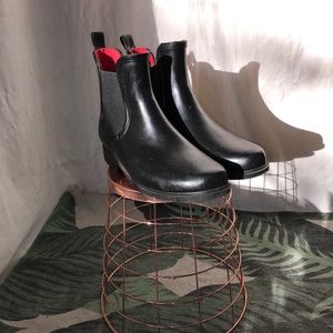 Black Rubber Chelsea style Rain Booties